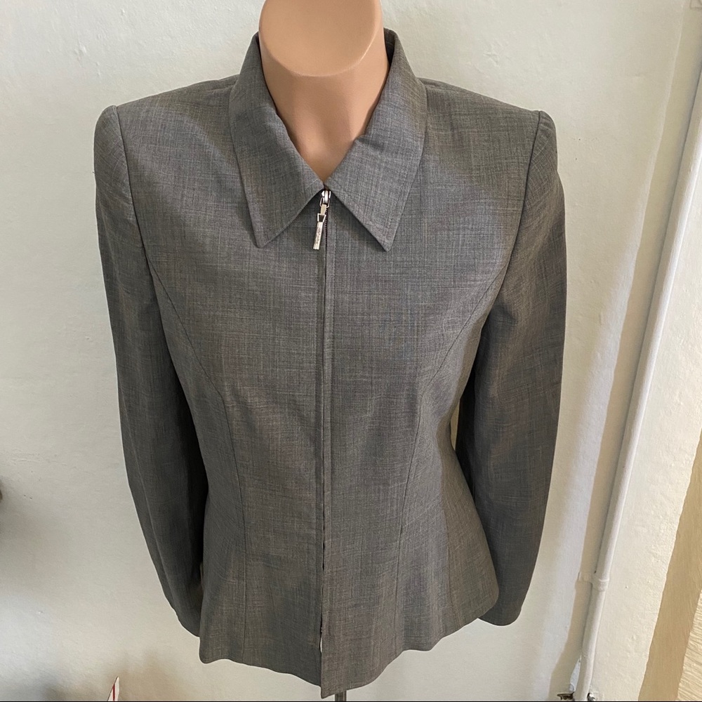 authentic vintage escada wool jacket gray size XS